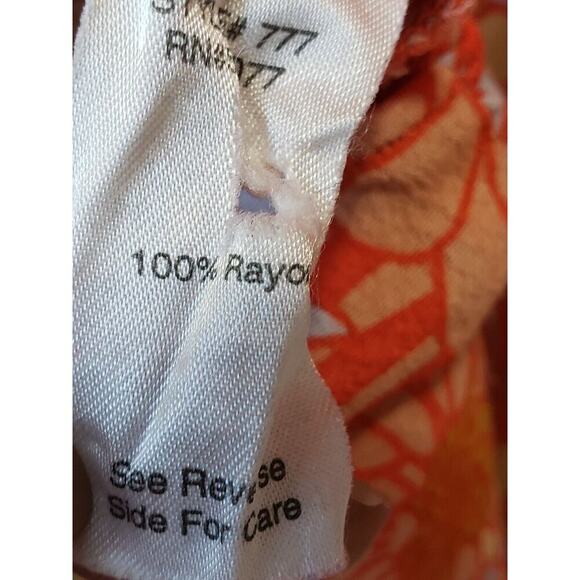 CAbi Women's Orange Floral 100% Rayon Scoop Neck Sleeveless Camisole Top Tank L - Picture 8 of 11